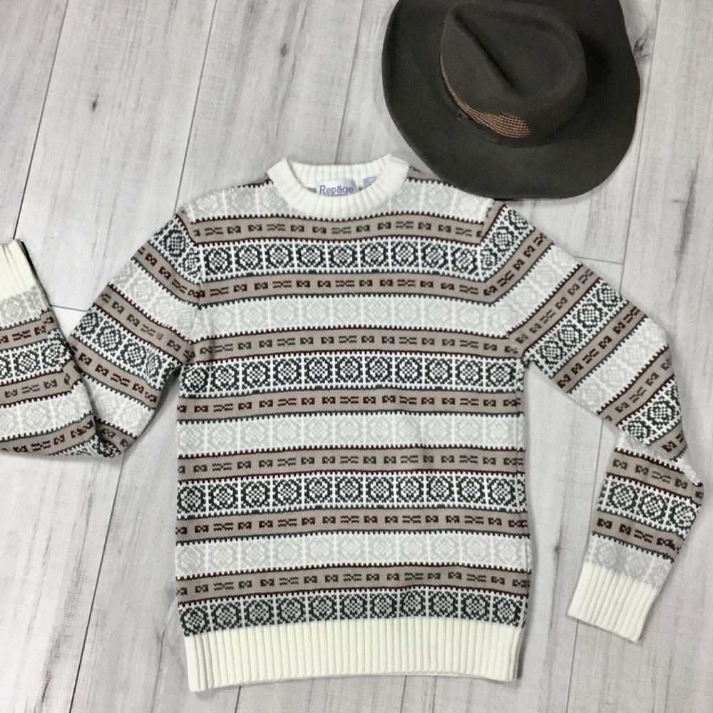 vintage geometric Repage sweater SZ  M